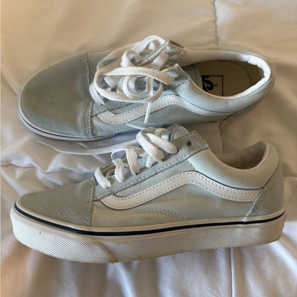 Vans Kids' Light Blue and White Sneakers